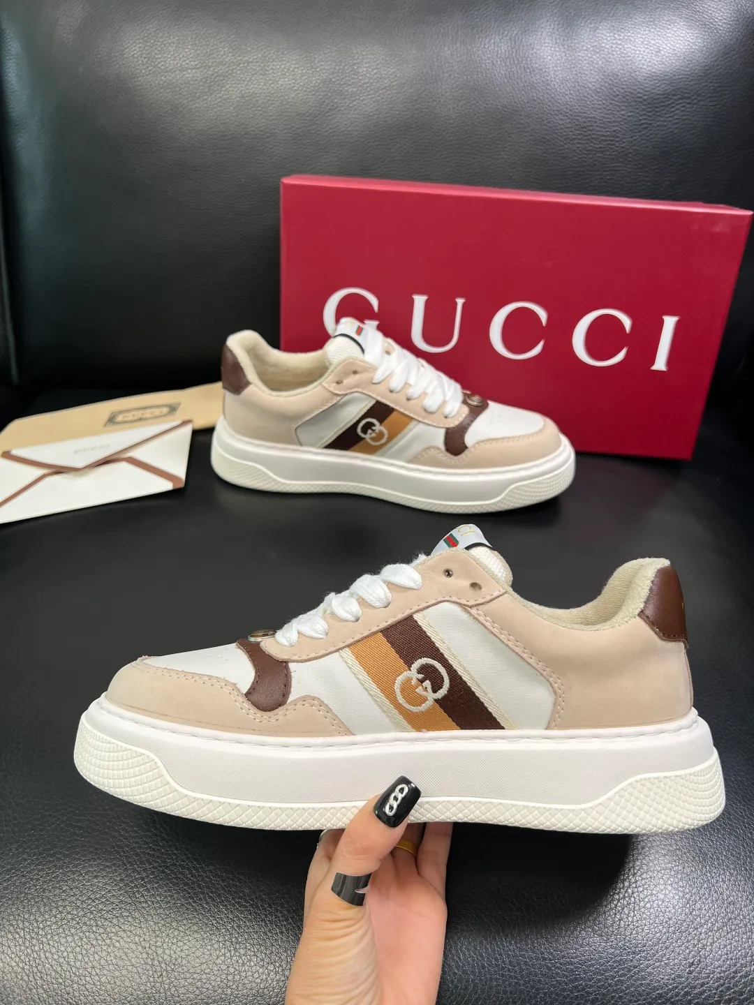 Men's shoes 💰780 Gucci high quality top crafts Gucci counter new original factory configuration, imported cowhide fabric from Italy, imported cowhide lining, breathable and comfortable, sole: original factory special supply original sole super comfortable, original factory and single goods, welcome to compare, code number 38-44 (customized 45)